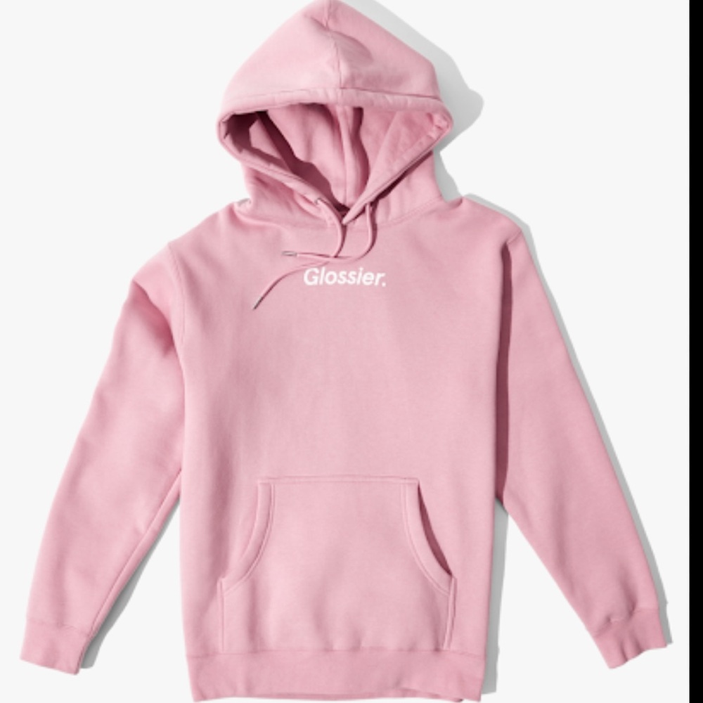 Glossier Light Pink Pullover Hoodie